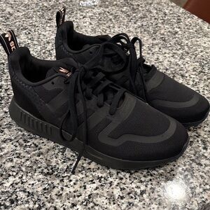 Adidas Women's Black Athletic Shoes with Subtle Pink Accents